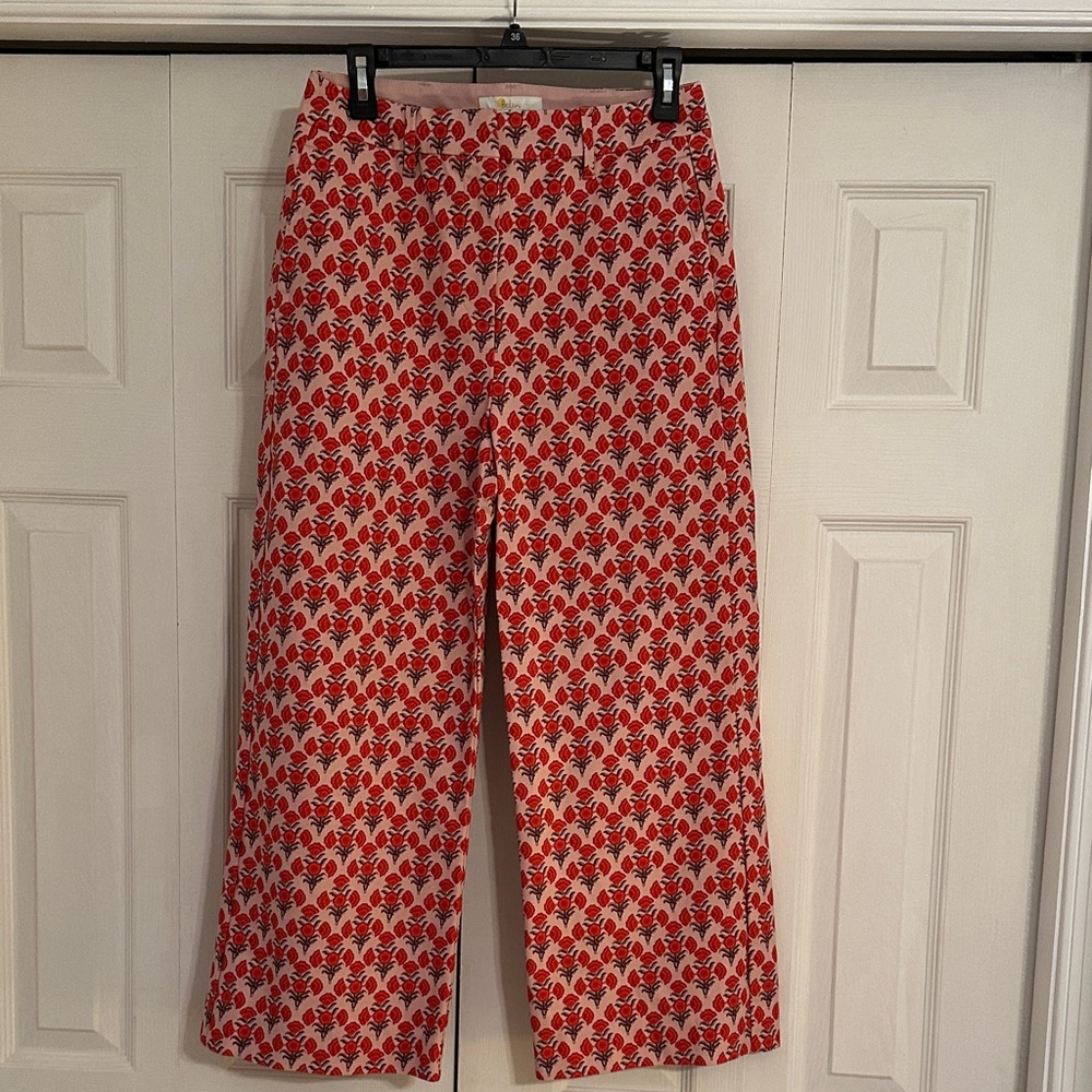 Boden Red & Pink wide lag pants